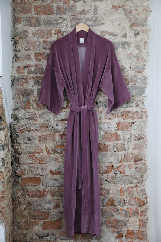 KIMONO VIOLET MAXI cotton velvet